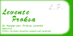 levente proksa business card